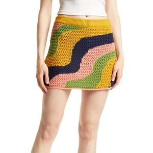NWT FREE PEOPLE CROCHET MINI SKIRT